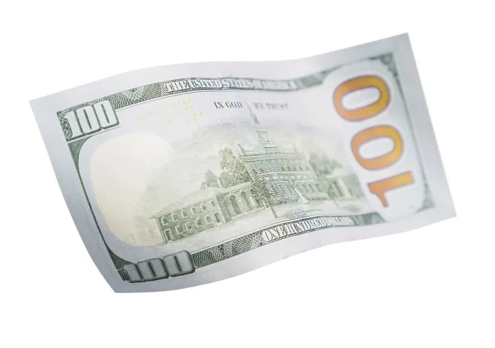 Framed Print : One Hundred Dollar Bill Print Falling on Empty Background Framed Print : One Hundred Dollar Bill Print Falling on Empty Background