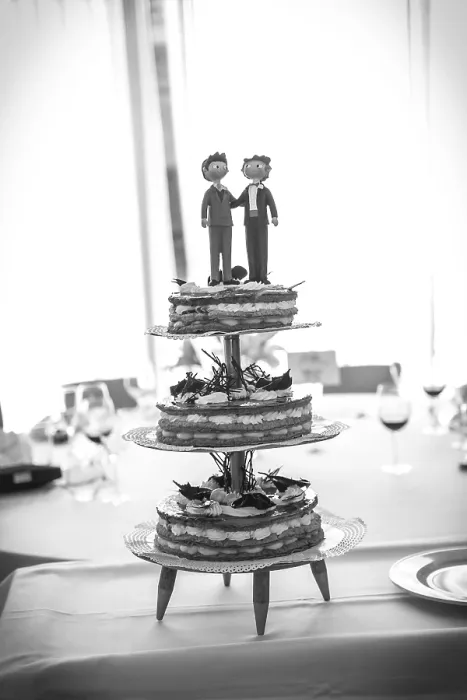 Framed Print : Black and White Wedding Cake Dolls Print
