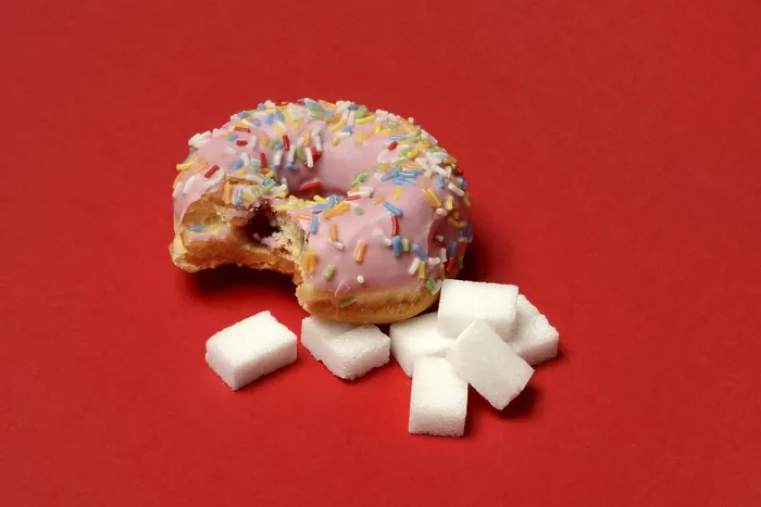 Framed Print : Donut and Sugar Cubes Print Framed Print : Donut and Sugar Cubes Print