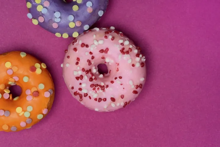 Framed Print : Pink Background Donut Print Framed Print : Pink Background Donut Print