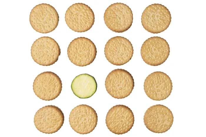 Framed Print : Double Biscuits with Courgette Slice Print Framed Print : Double Biscuits with Courgette Slice Print