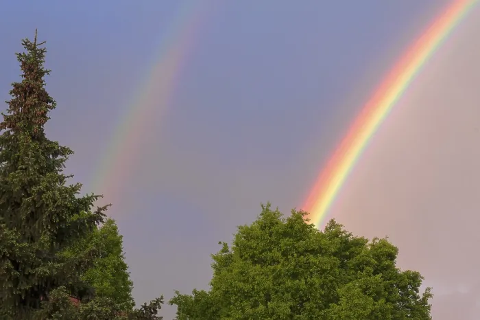 Framed Print : Double Rainbow Print, Bavaria, Germany Framed Print : Double Rainbow Print, Bavaria, Germany