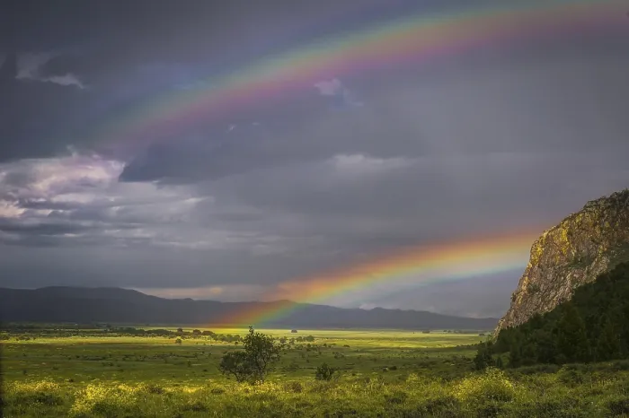 Framed Print : Double Rainbow Print, Bulgan Province, Mongolia Framed Print : Double Rainbow Print, Bulgan Province, Mongolia