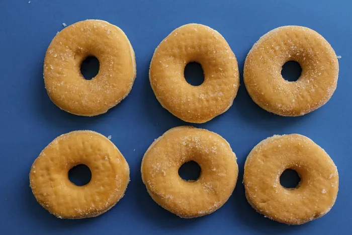 Framed Print : Doughnuts Print on Blue Background Framed Print : Doughnuts Print on Blue Background