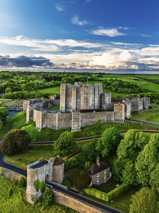 Framed Print : White Cliffs Dover Castle Print from a Drone, Kent, England Framed Print : White Cliffs Dover Castle Print from a Drone, Kent, England