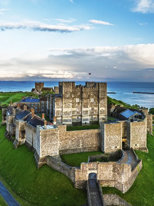 Framed Print : White Cliffs Dover Castle Print from a Drone, Kent, England Framed Print : White Cliffs Dover Castle Print from a Drone, Kent, England