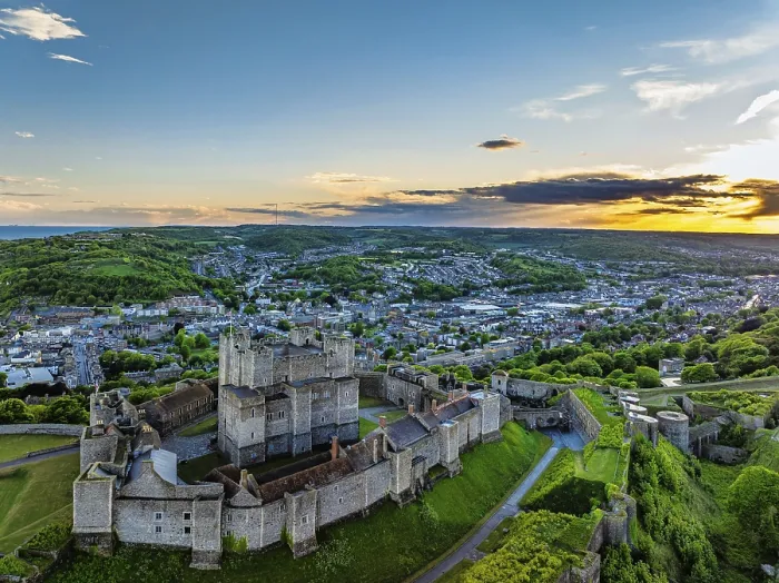 Framed Print : White Cliffs Dover Castle Print from a Drone, Kent, England Framed Print : White Cliffs Dover Castle Print from a Drone, Kent, England
