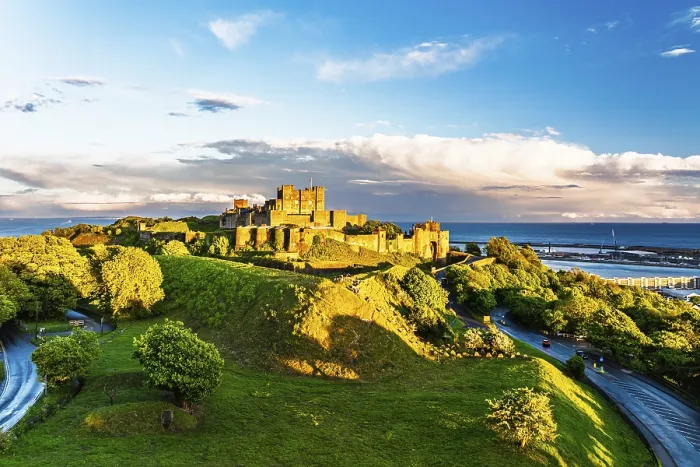Framed Print : White Cliffs Dover Castle Print from a Drone, Kent, England Framed Print : White Cliffs Dover Castle Print from a Drone, Kent, England