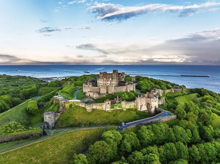 Framed Print : Dover Castle Print from a Drone, Kent, England Framed Print : Dover Castle Print from a Drone, Kent, England