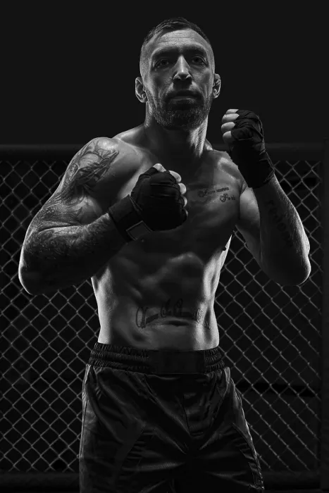 Framed Print : MMA Fighter in Black and White Print Framed Print : MMA Fighter in Black and White Print