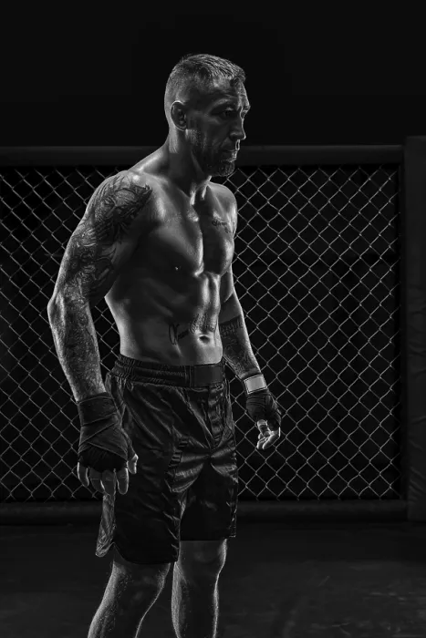Framed Print : MMA Fighter in the Octagon Print Framed Print : MMA Fighter in the Octagon Print