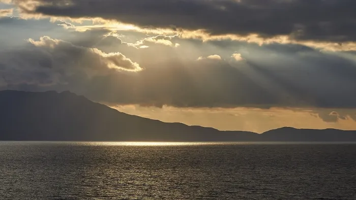 Framed Print : Dramatic Cloudy Evening Sky Print, West Crete, Greece Framed Print : Dramatic Cloudy Evening Sky Print, West Crete, Greece
