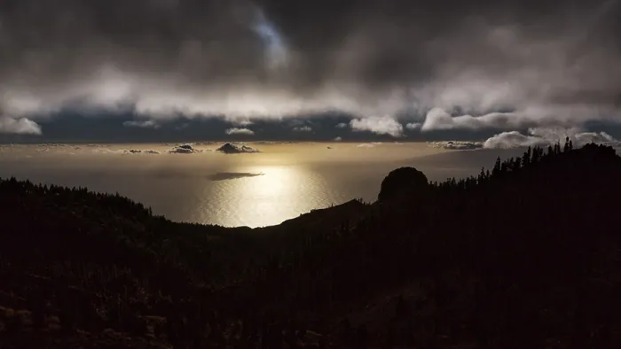 Framed Print : Dramatic Cloudy Sky Print over Tenerife Sea