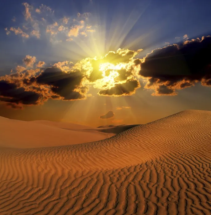 Framed Print : Dramatic Cloudy Sunset Landscape Print in Desert Framed Print : Dramatic Cloudy Sunset Landscape Print in Desert