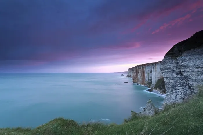 Framed Print : Dramatic Fire Sunrise Print over Etretat Cliffs Framed Print : Dramatic Fire Sunrise Print over Etretat Cliffs