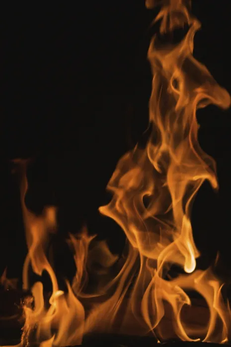 Framed Print : Dramatic Flames Print Against Dark Background