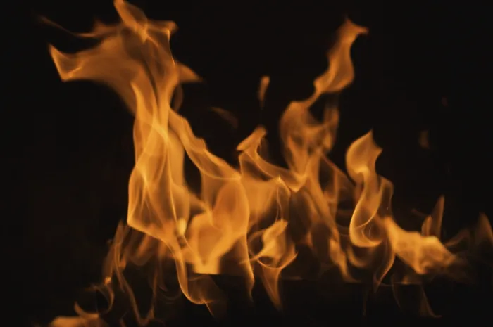 Framed Print : Dramatic Flames Print Against Dark Background Framed Print : Dramatic Flames Print Against Dark Background