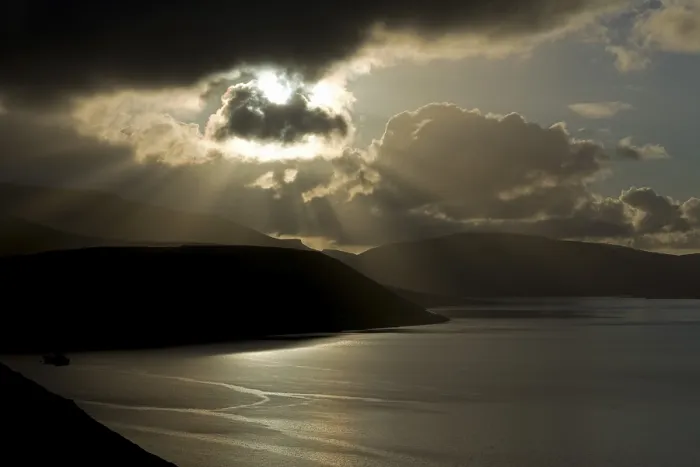 Framed Print : Dramatic Light Mood Print, Streymoy Faroe Islands Framed Print : Dramatic Light Mood Print, Streymoy Faroe Islands