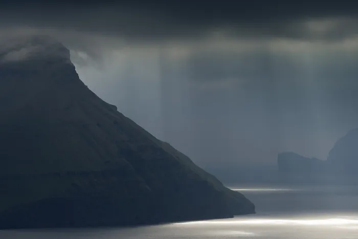 Framed Print : Dramatic mood lighting Print, Koltur, Faroe Islands Framed Print : Dramatic mood lighting Print, Koltur, Faroe Islands
