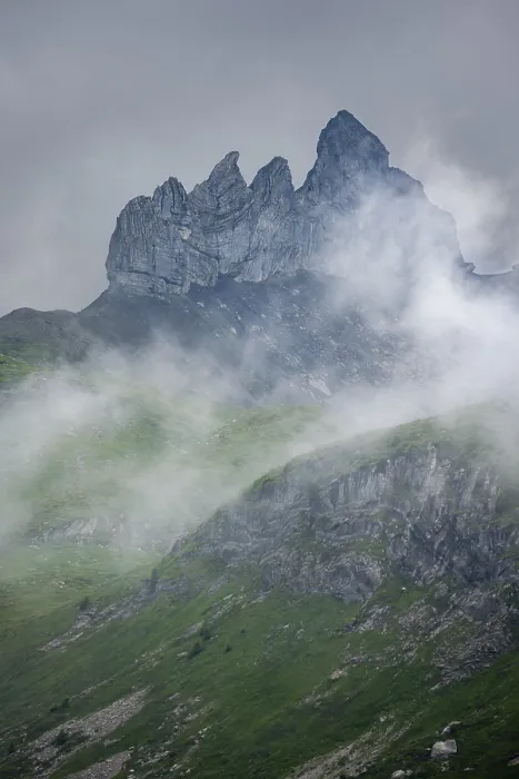 Framed Print : Dramatic Mountain Landscape Print, Bernese Alps, Switzerland
