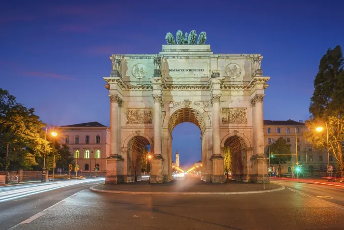 Framed Print : Dramatic Twilight View of Siegestor Monument Print Framed Print : Dramatic Twilight View of Siegestor Monument Print
