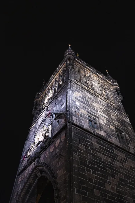 Framed Print : Gothic Tower at Night Print, Prague Framed Print : Gothic Tower at Night Print, Prague
