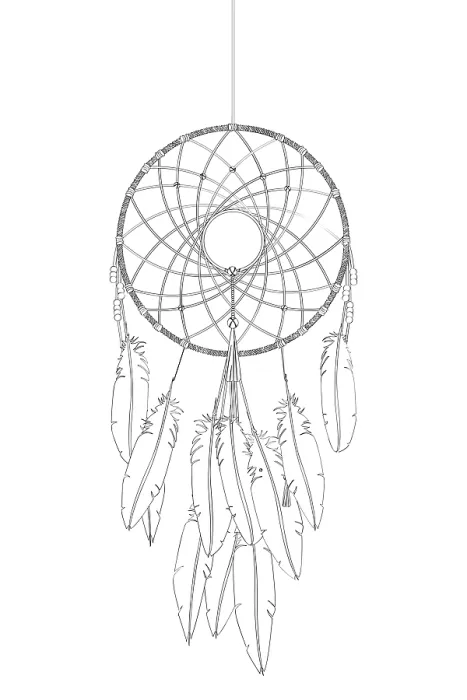 Framed Print : Dreamcatcher Vector Print Over White Background Framed Print : Dreamcatcher Vector Print Over White Background