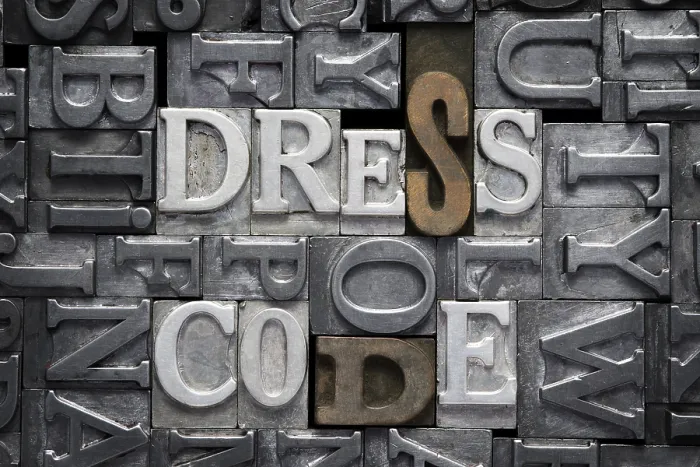 Framed Print : Metallic Letterpress Dress Code Print with Blocks Background Framed Print : Metallic Letterpress Dress Code Print with Blocks Background
