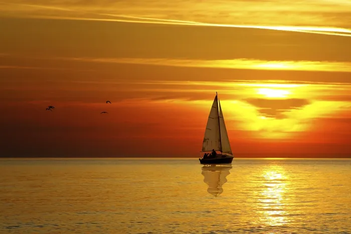 Framed Print : Drifting Boat on Sunset Print Framed Print : Drifting Boat on Sunset Print