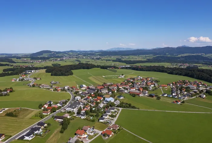 Framed Print : Drone Print of Schleedorf Village, Flachgau, Austria Framed Print : Drone Print of Schleedorf Village, Flachgau, Austria
