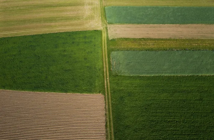 Framed Print : Drone Shot Print: Upper Austria Harvested Fields Landscape Framed Print : Drone Shot Print: Upper Austria Harvested Fields Landscape