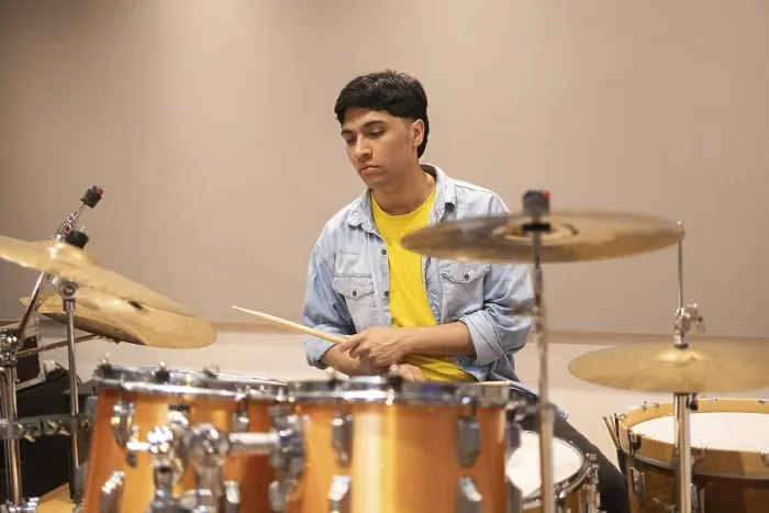 Framed Print : Focused Drummer in a Professional Recording Studio Print Framed Print : Focused Drummer in a Professional Recording Studio Print