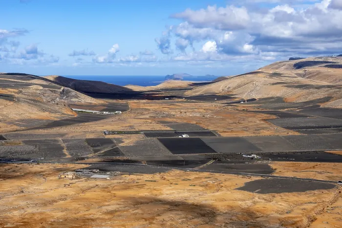 Framed Print : Dry Volcanic Landscape Print, Lanzarote, Canary Islands Framed Print : Dry Volcanic Landscape Print, Lanzarote, Canary Islands