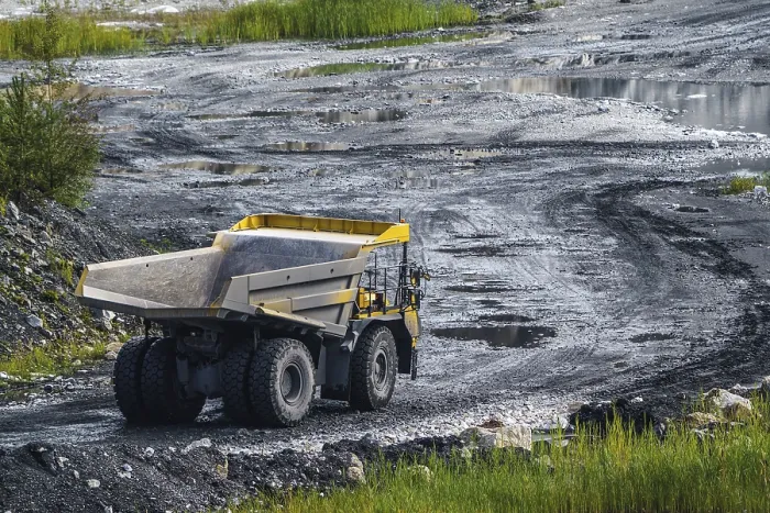 Framed Print : Limestone Mining Dump Truck Print