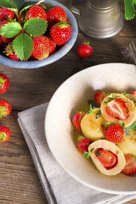 Framed Print : Dumplings with strawberries Print Framed Print : Dumplings with strawberries Print