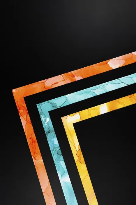 Framed Print : Bold Geometric Abstract Print in Vibrant Inks Framed Print : Bold Geometric Abstract Print in Vibrant Inks