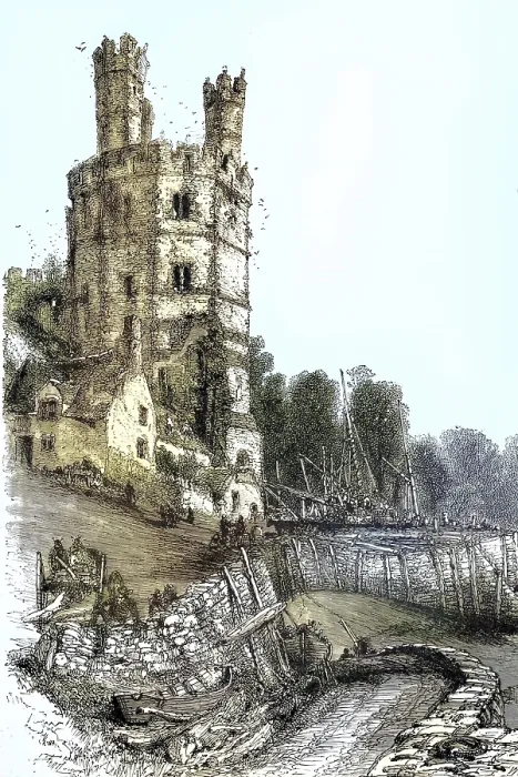 Framed Print : Historical Print of Caernarfon Castle's Eagle Tower Framed Print : Historical Print of Caernarfon Castle's Eagle Tower