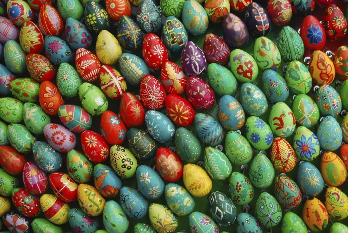 Framed Print : Easter Background of Colored Eggs in Green Tones Print Framed Print : Easter Background of Colored Eggs in Green Tones Print
