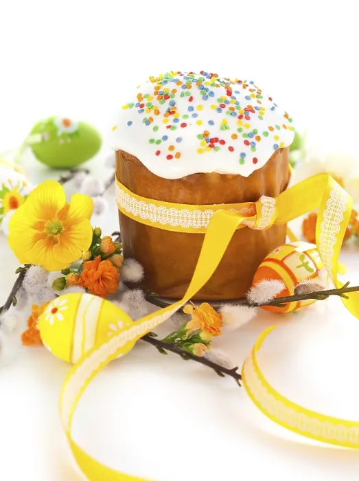 Framed Print : Easter Cake and Colourful Eggs Print Framed Print : Easter Cake and Colourful Eggs Print
