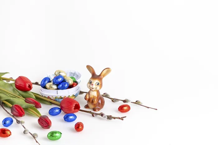 Framed Print : Easter Bunny with Chocolate Eggs Print Framed Print : Easter Bunny with Chocolate Eggs Print