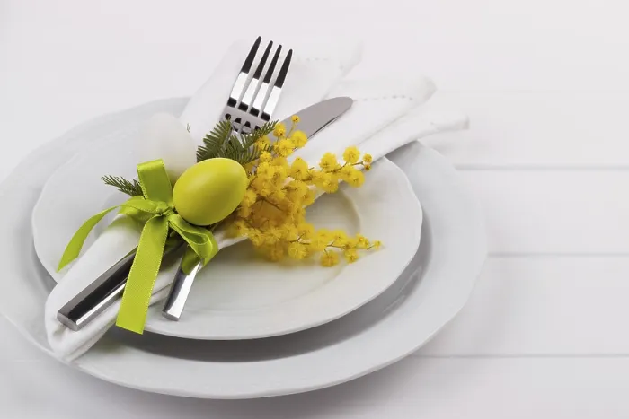 Framed Print : Easter Dinner Table Setting Print Framed Print : Easter Dinner Table Setting Print