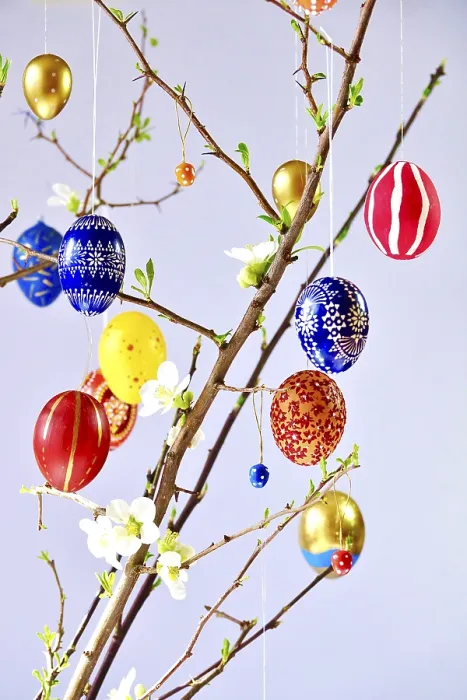 Framed Print : Easter Bouquet with Colorful Easter Eggs Print, Germany Framed Print : Easter Bouquet with Colorful Easter Eggs Print, Germany