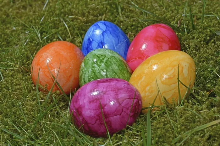 Framed Print : Colorful Easter Egg Print on Green Meadow Framed Print : Colorful Easter Egg Print on Green Meadow