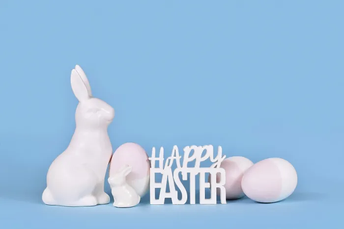 Framed Print : Easter Print with Blue Background and Copy Space Framed Print : Easter Print with Blue Background and Copy Space