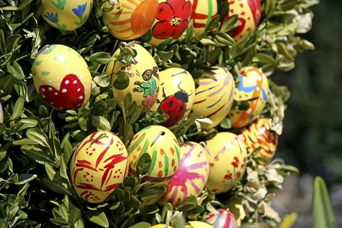 Framed Print : Easter Eggs on Easter Fountain Print Framed Print : Easter Eggs on Easter Fountain Print