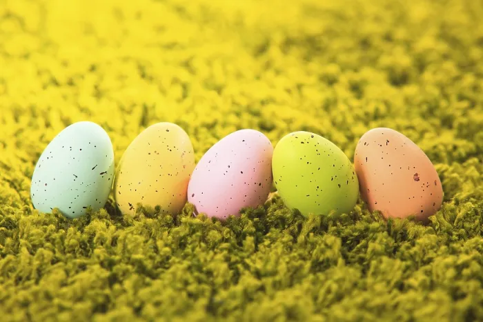 Framed Print : Easter Eggs on Grass Carpet Print Framed Print : Easter Eggs on Grass Carpet Print