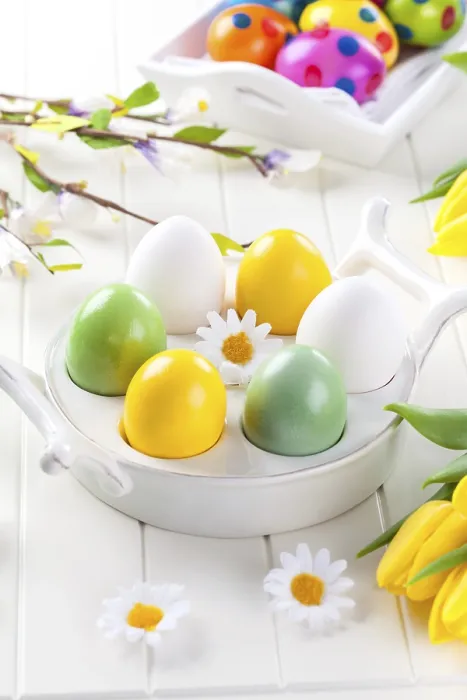 Framed Print : Easter Eggs with Spring Flowers Decorating Table Print Framed Print : Easter Eggs with Spring Flowers Decorating Table Print
