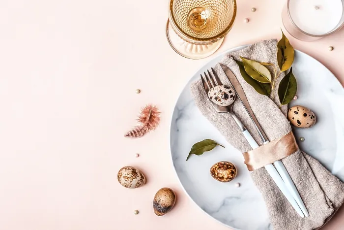 Framed Print : Easter Table Setting Print in Natural Style Framed Print : Easter Table Setting Print in Natural Style