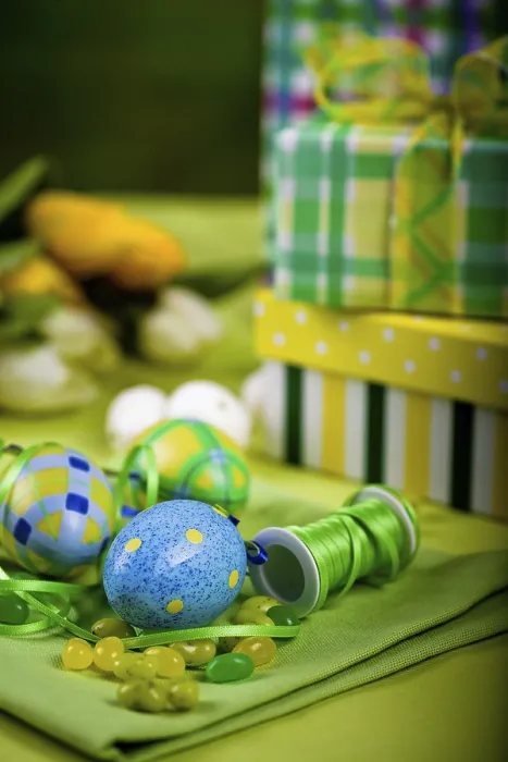 Framed Print : The Easter Installation with Eggs and Sweets Print Framed Print : The Easter Installation with Eggs and Sweets Print