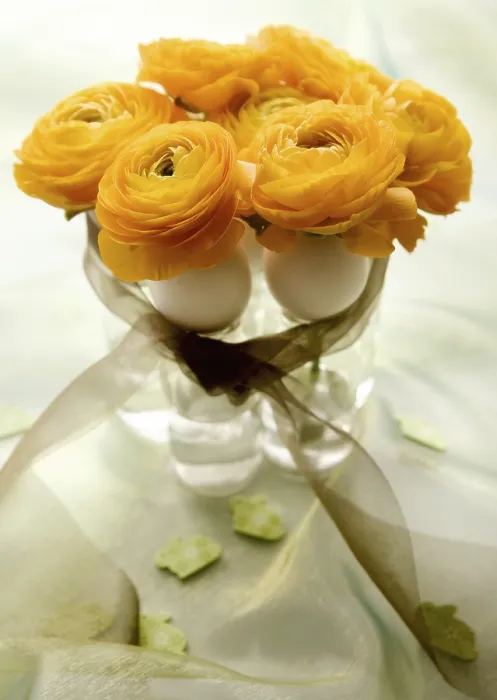 Framed Print : Ranunculus in Vase Easter Print Framed Print : Ranunculus in Vase Easter Print
